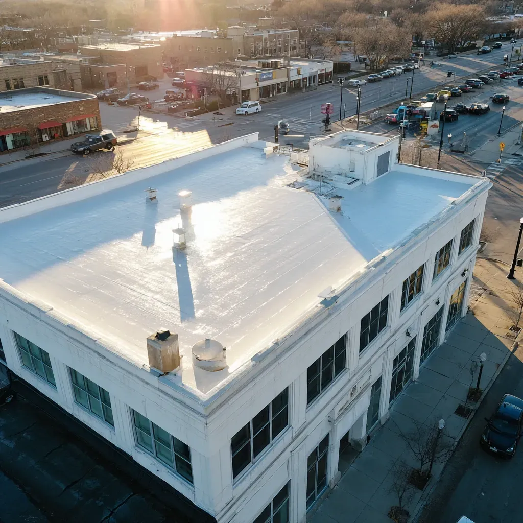 Commercial reflective roof systems Joliet IL help reduce heat island effects with high-SRI rated materials, white membranes, and sealed perimeters.