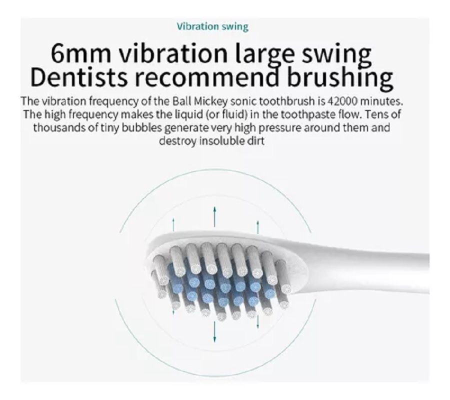 Un cepillo de dientes eléctrico blanco con cuatro cabezales y un cable de carga.
