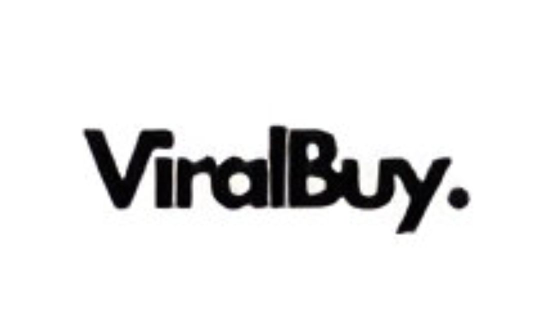 El logotipo de viralbuy es blanco y negro sobre un fondo blanco.