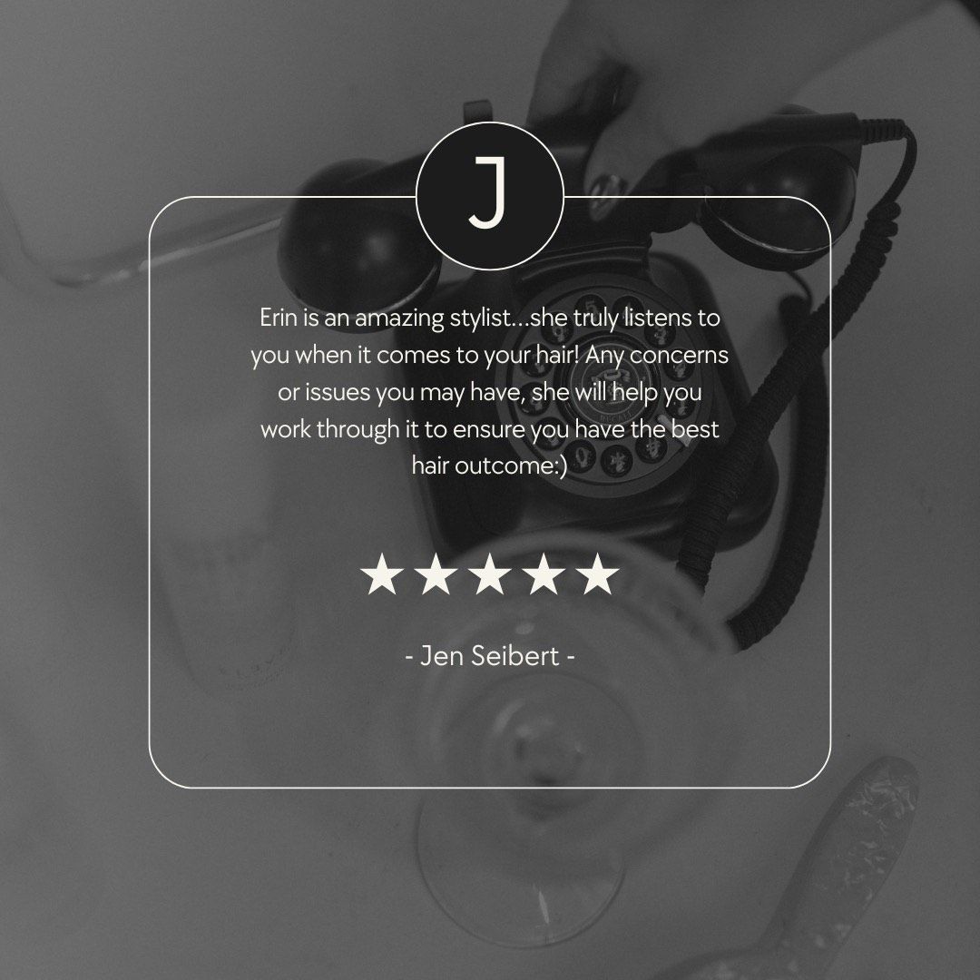Review quote with 5 stars above a vintage telephone.