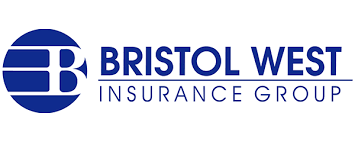 The blue and white Bristol West Insurance Group logo featuring a stylized circular 