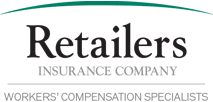 Logo for Retailers Insurance Company, Workers' Compensation Specialists, with a green arch above the text.