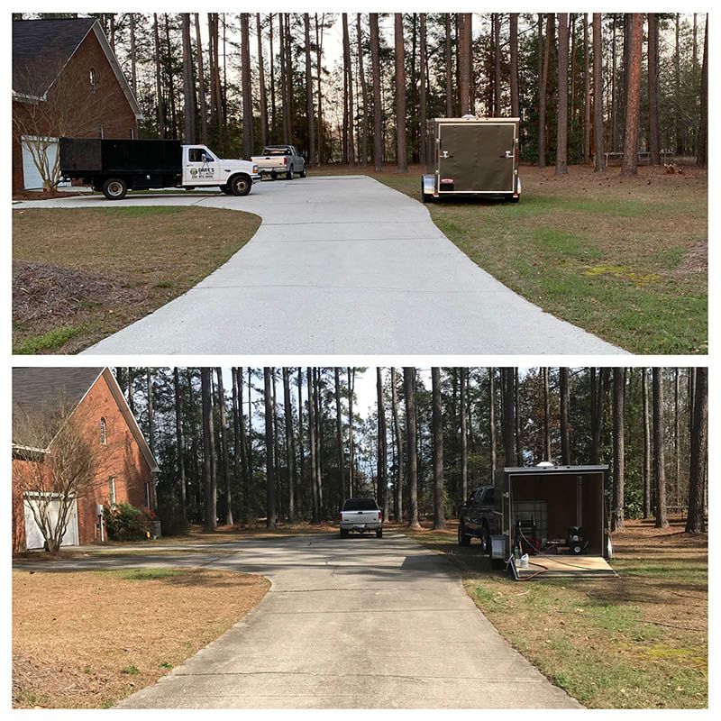 before & After pressure washing