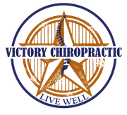 A logo for victory chiropractic that says live well