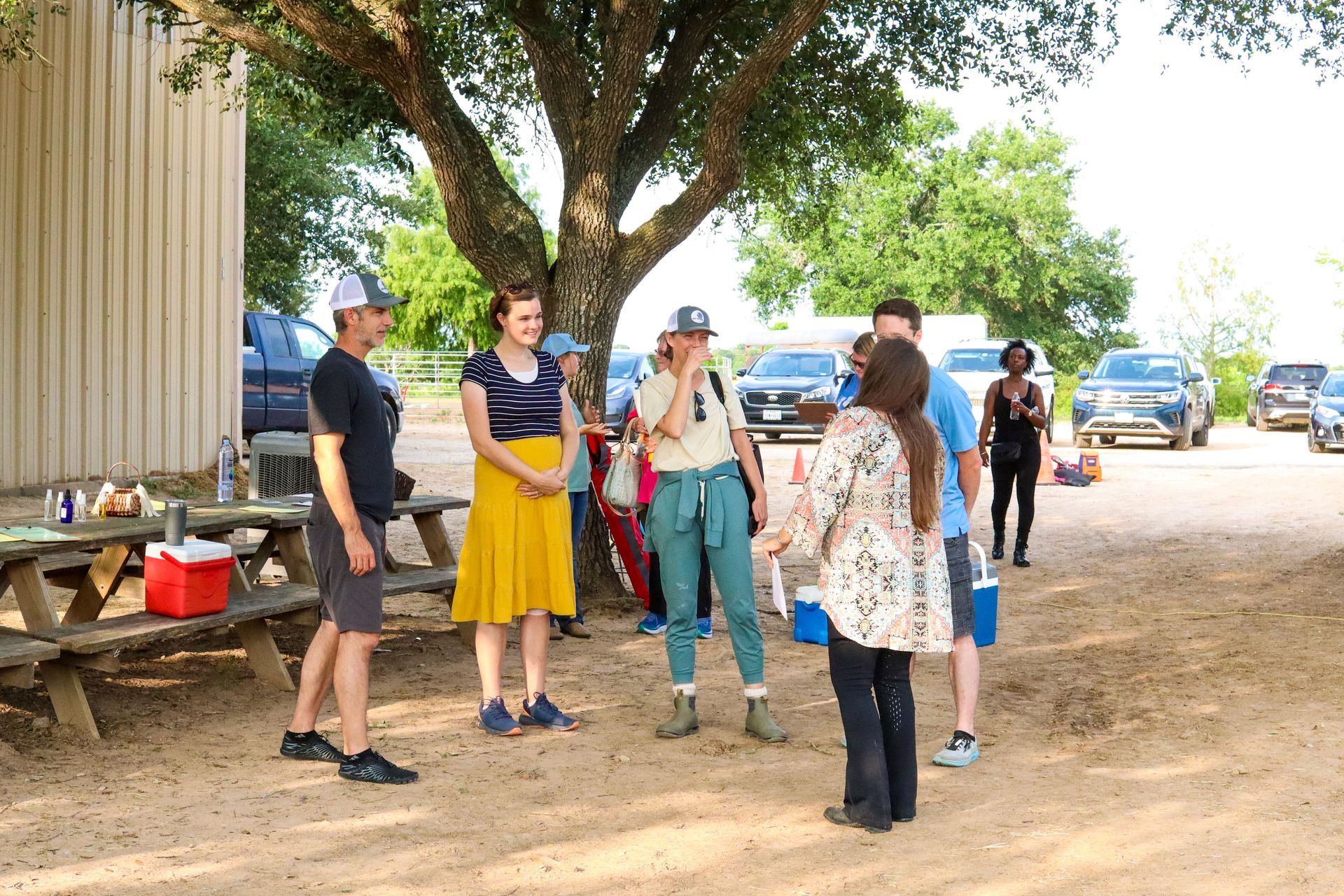People visiting at Texas Ranch
