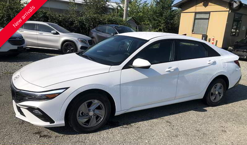 White Hyundai sedan parked outdoors.