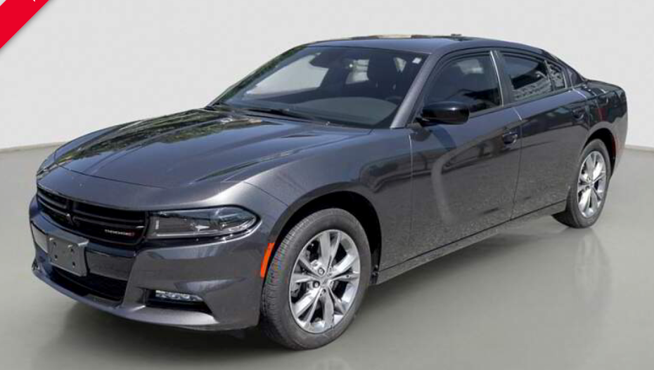 Dark gray Dodge Charger sedan.