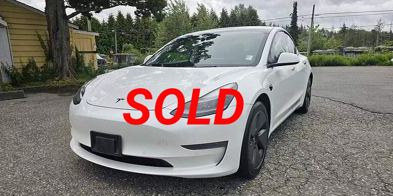 White Tesla car with 