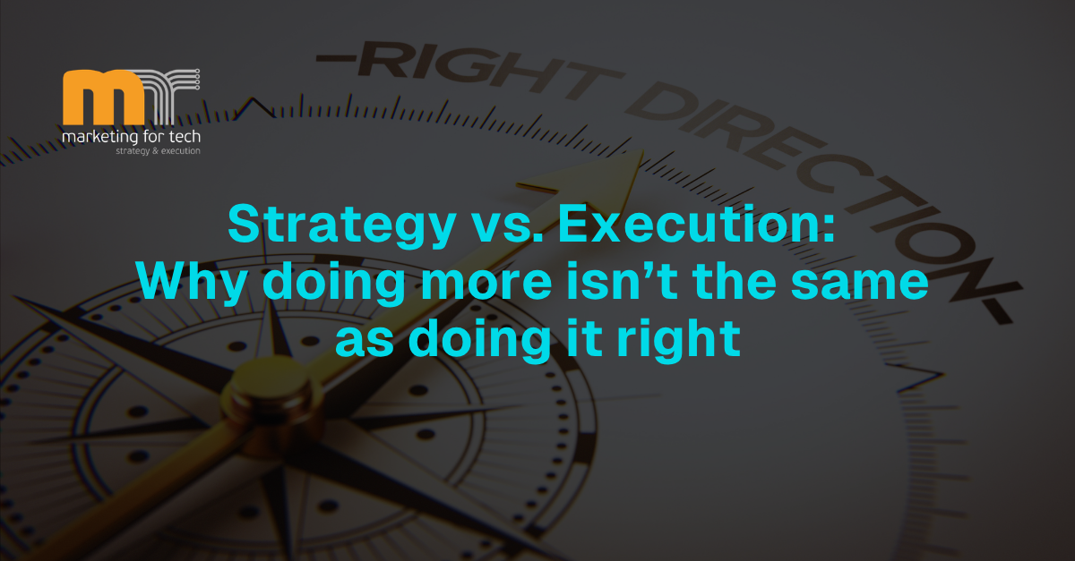 A gold compass needle points toward the text 