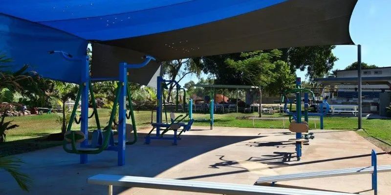 A Playground With A Blue Umbrella The Park — Leichhardt Accommodation in Mornington, QLD
