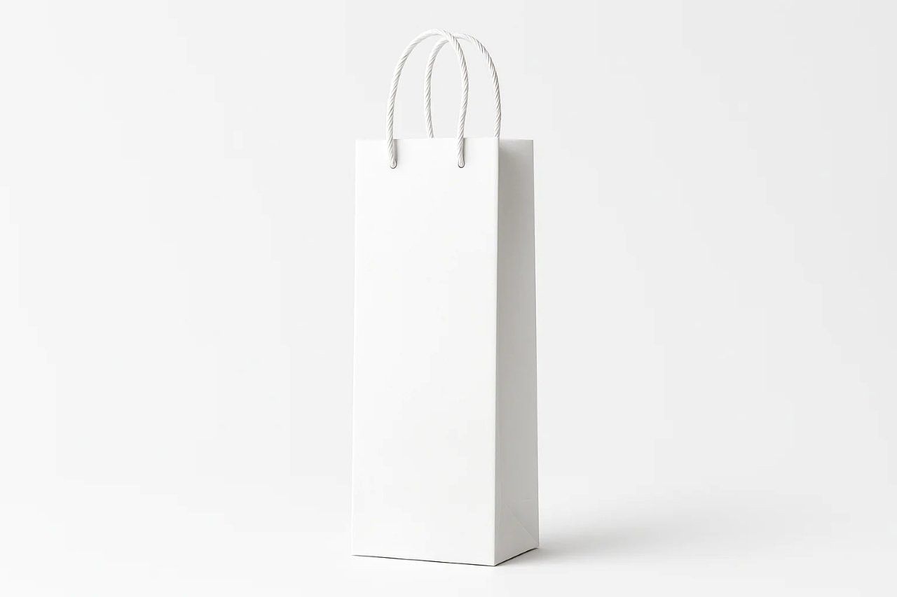 Shopper portabottiglia bianca