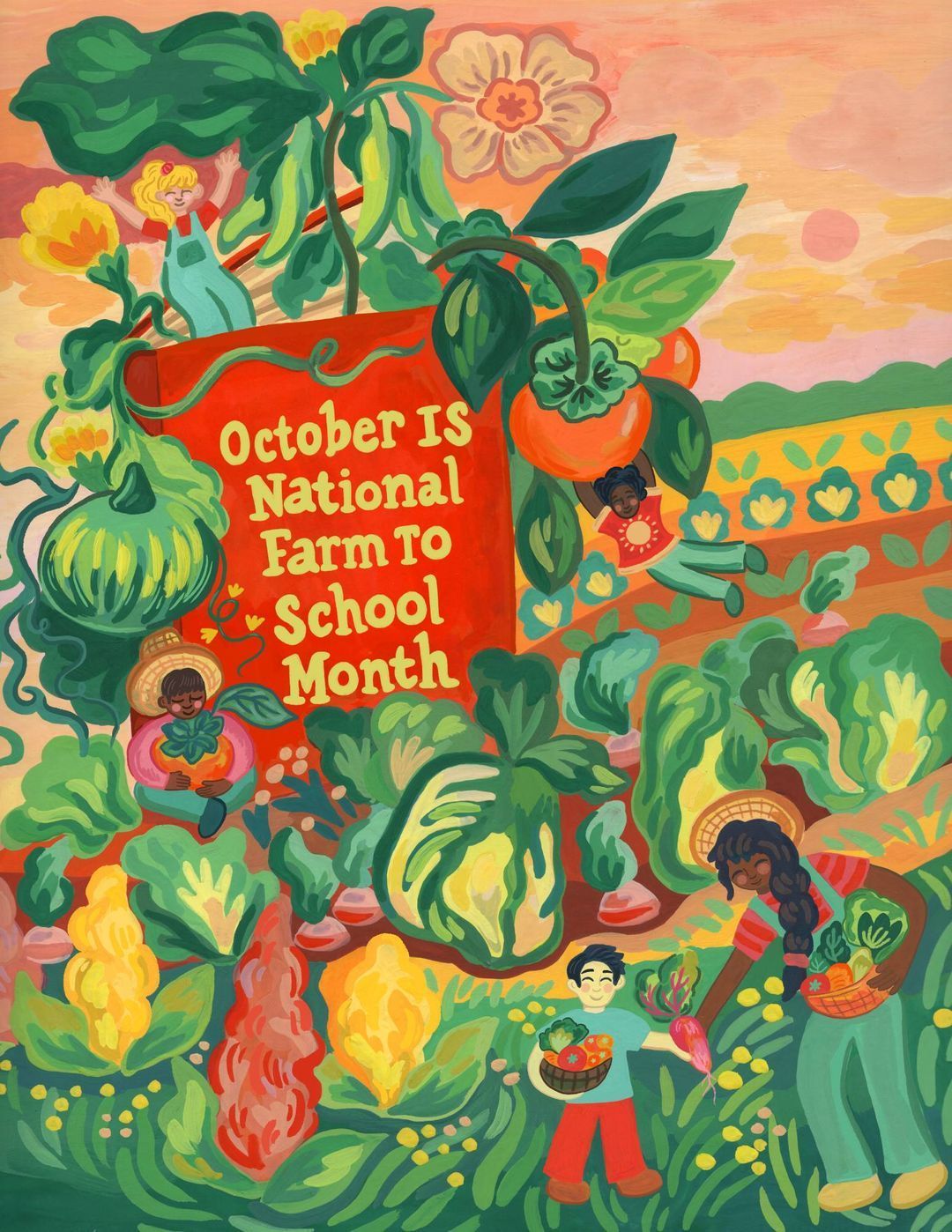 A poster for national farm to school month