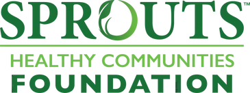 The sprouts healthy communities foundation logo is green and white.