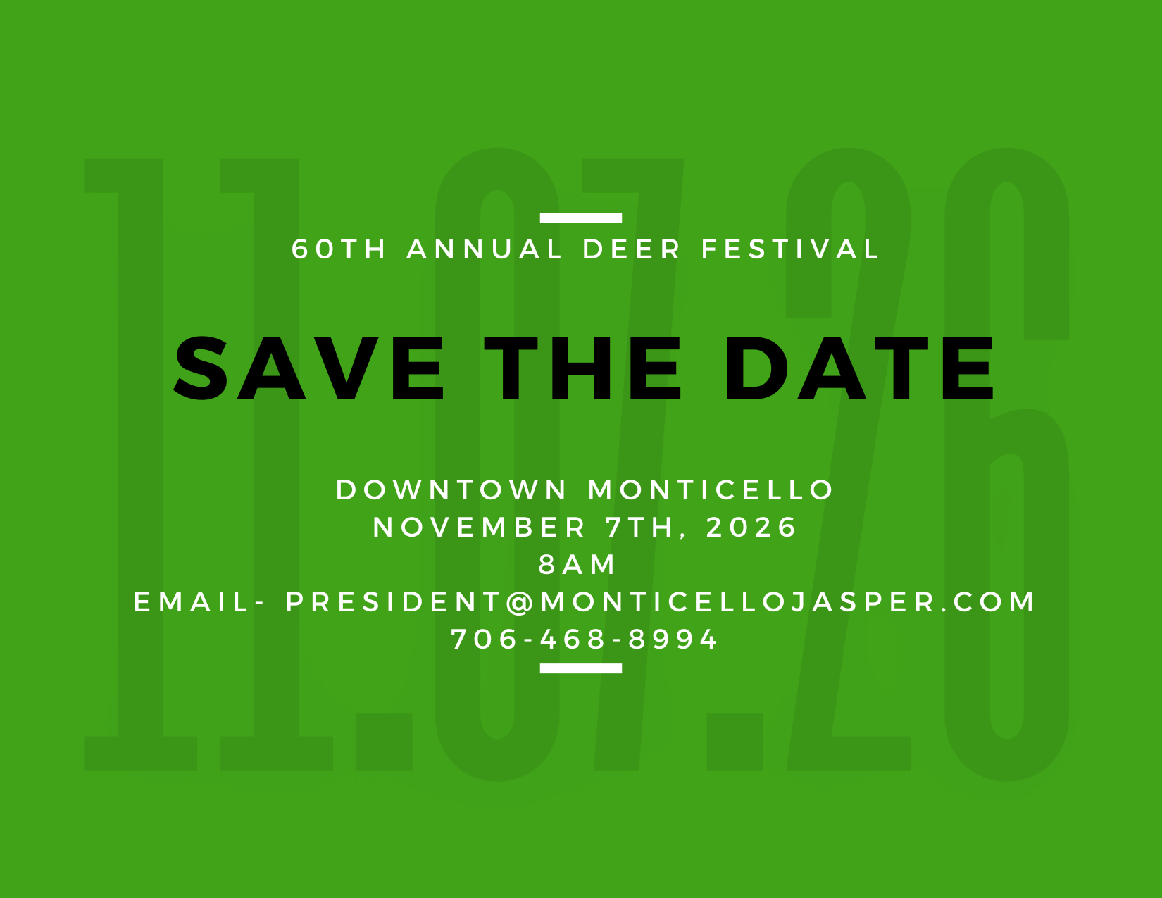 A poster for the 60th annual deer festival and 29th annual deer dash