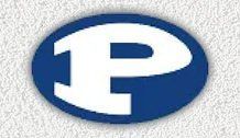 The letter p is in a blue circle on a white background.