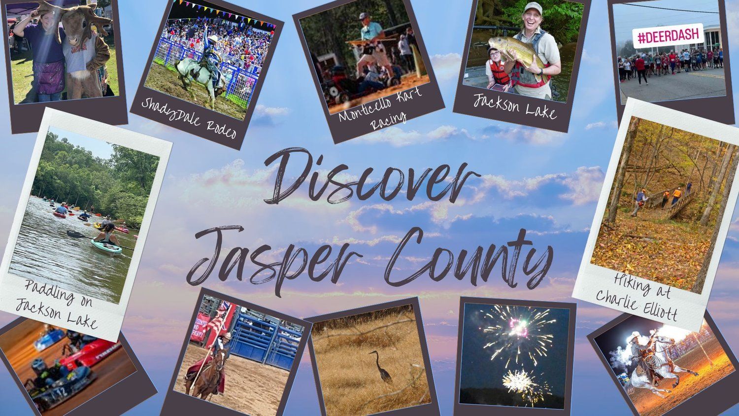 A collage of photos with the words discover jasper county