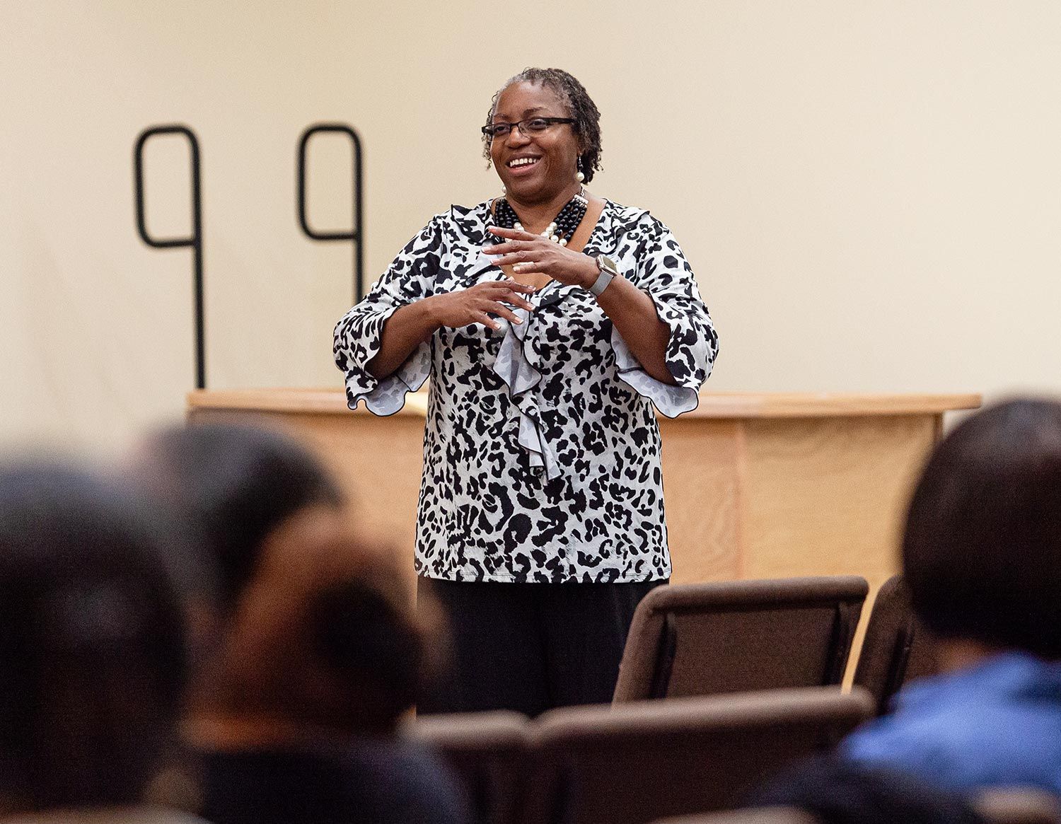 Coach Speaking in Front of People