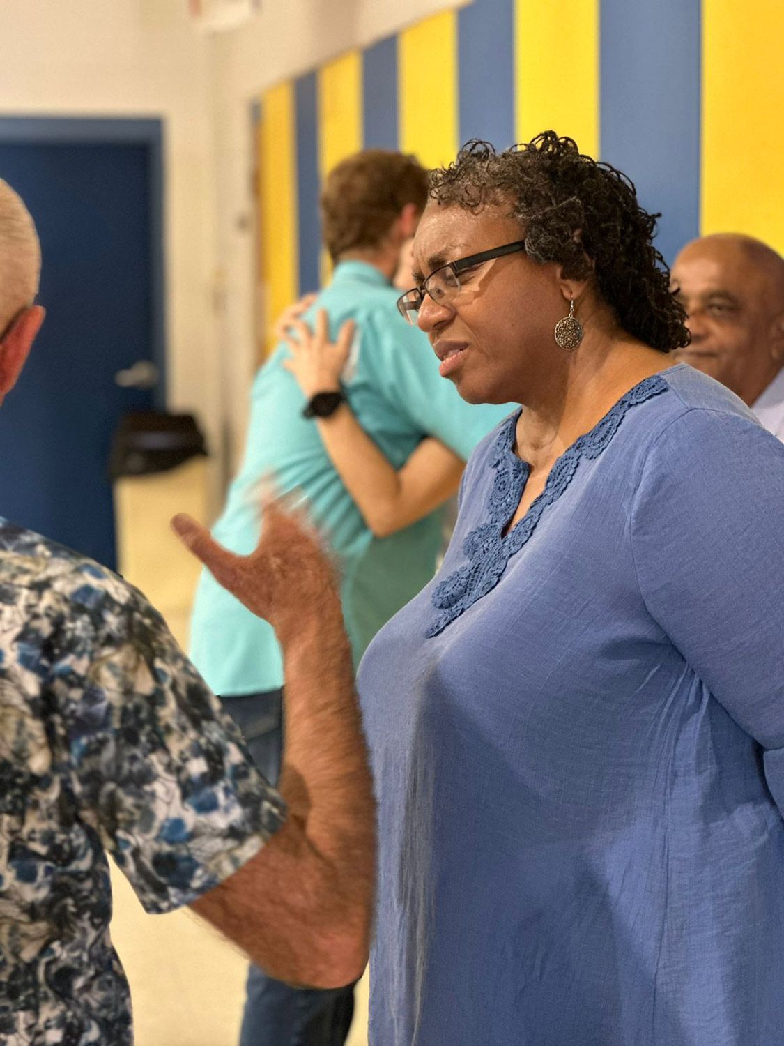 Woman Talking to a Man