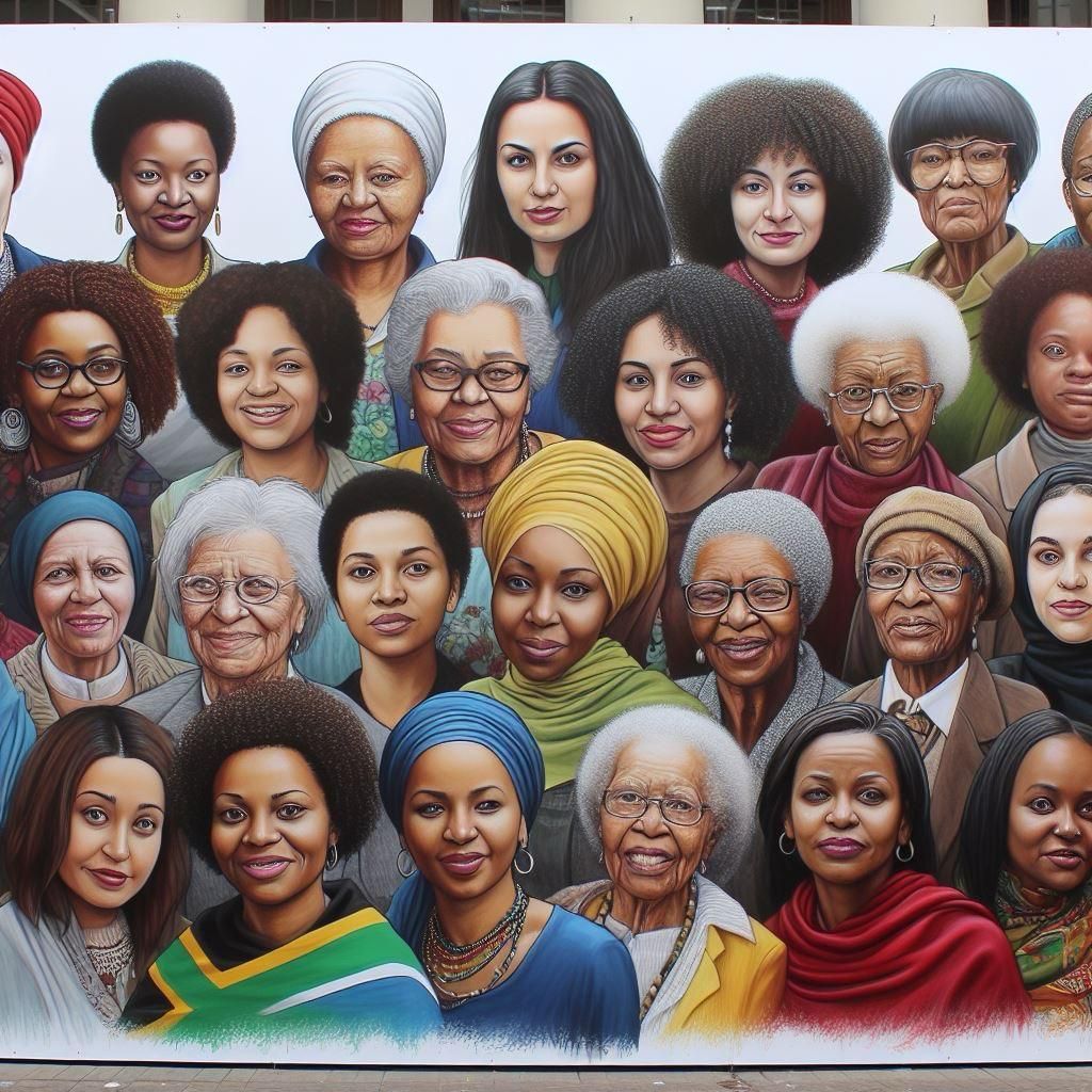 A large group of women are posing for a picture