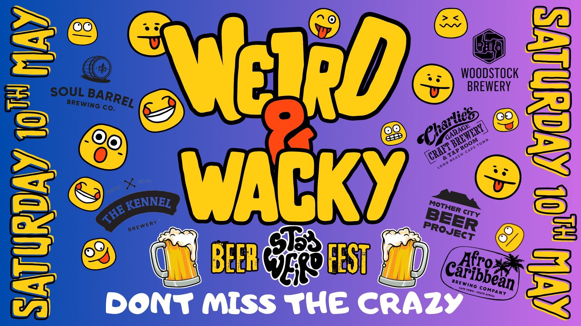 A poster for weird & wacky beer fest on saturday may 10th
