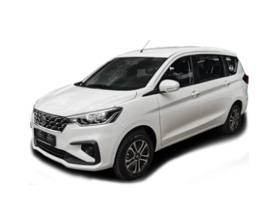 A white minivan is shown on a white background.