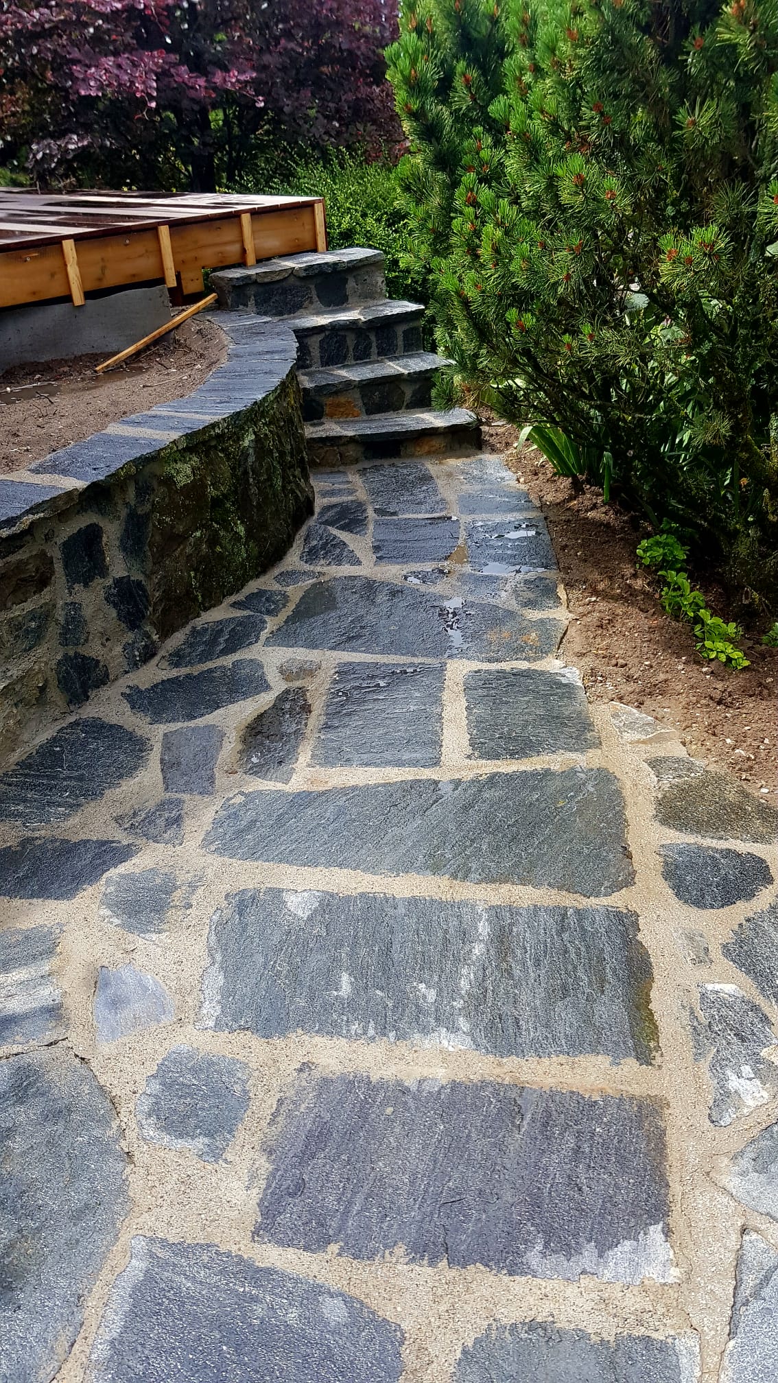 chemin en pierres naturelles