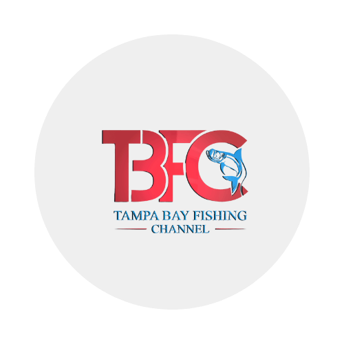 A logo for tampa bay fishing channel with a fish on it.