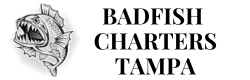 Badfish Charters Tampa logo shows a fish with its mouth open.