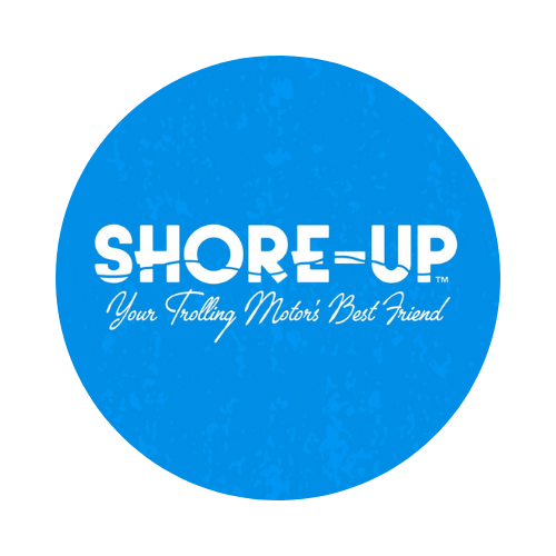 A blue circle that says shore-up on it