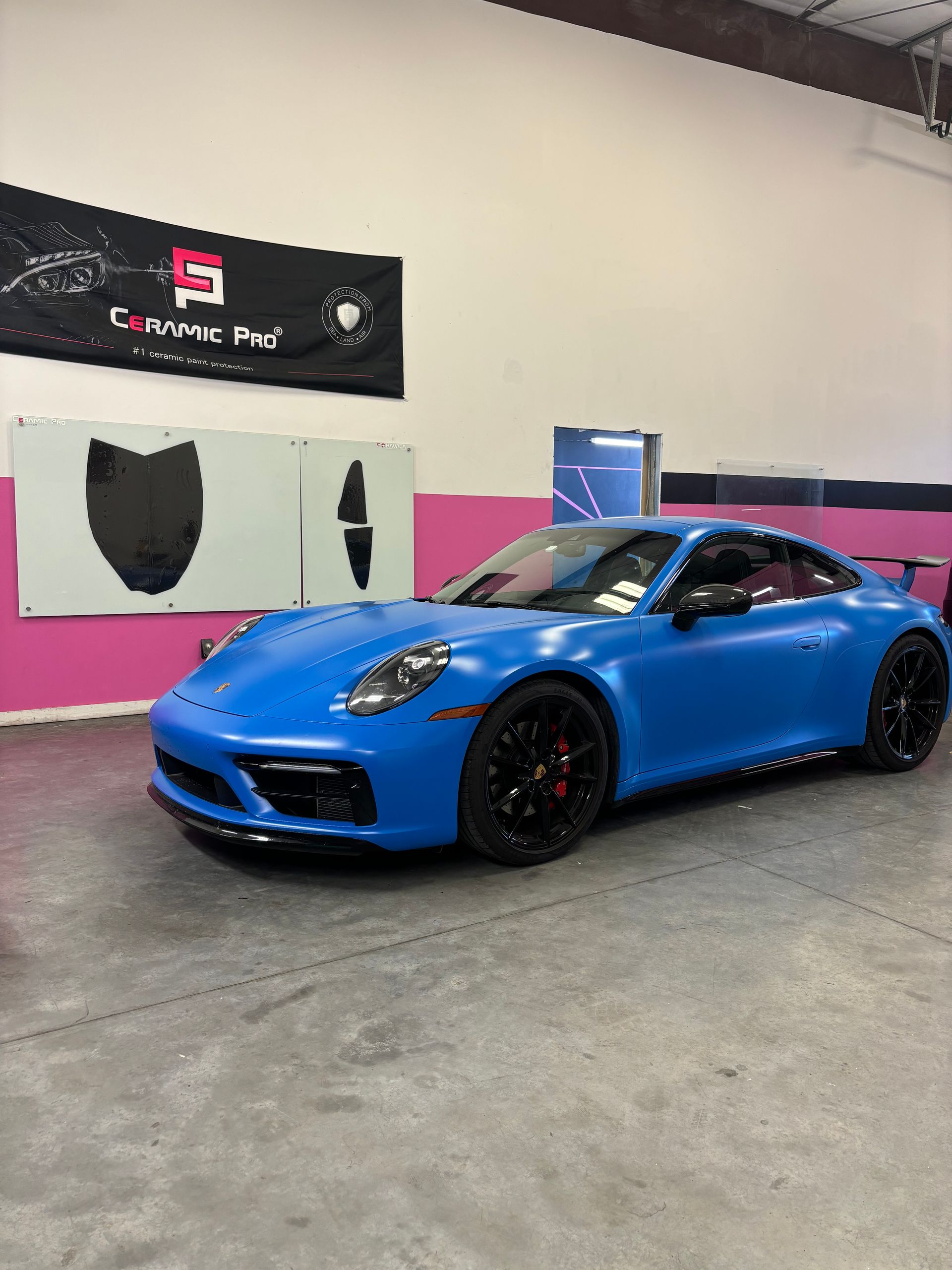 Porsche 911 gets a full surround window tint install near Orem, Utah at Stokes Auto Spa in Lindon, Utah.