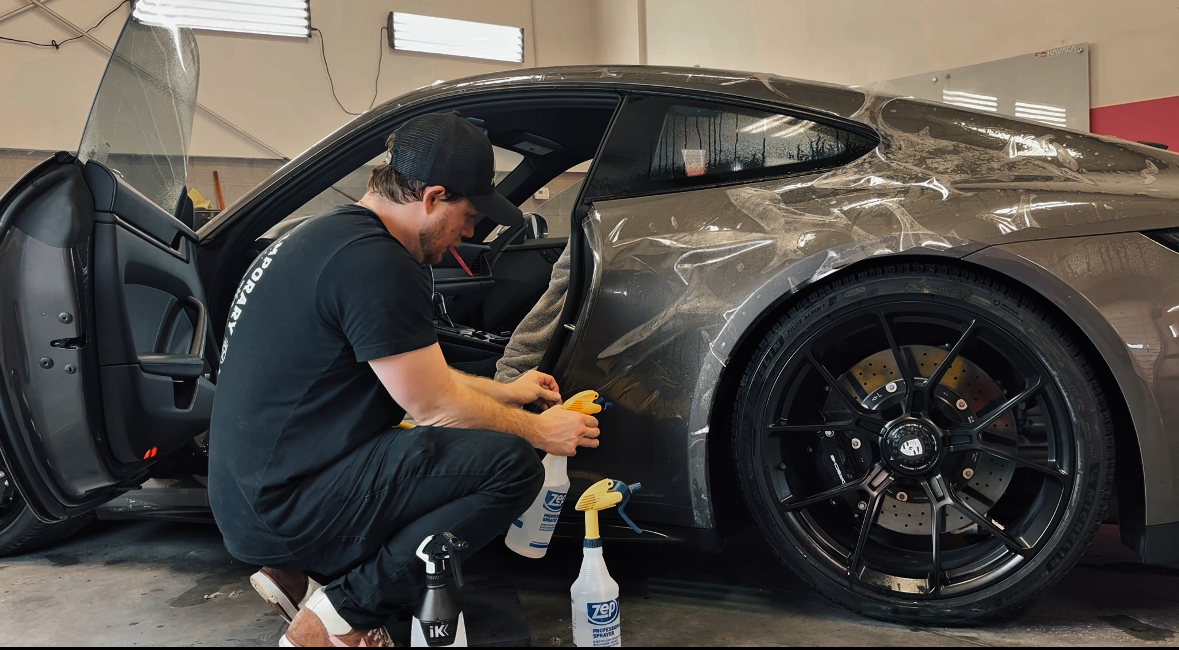 BMW M3 gets the hood protected with paint protection film in Orem.