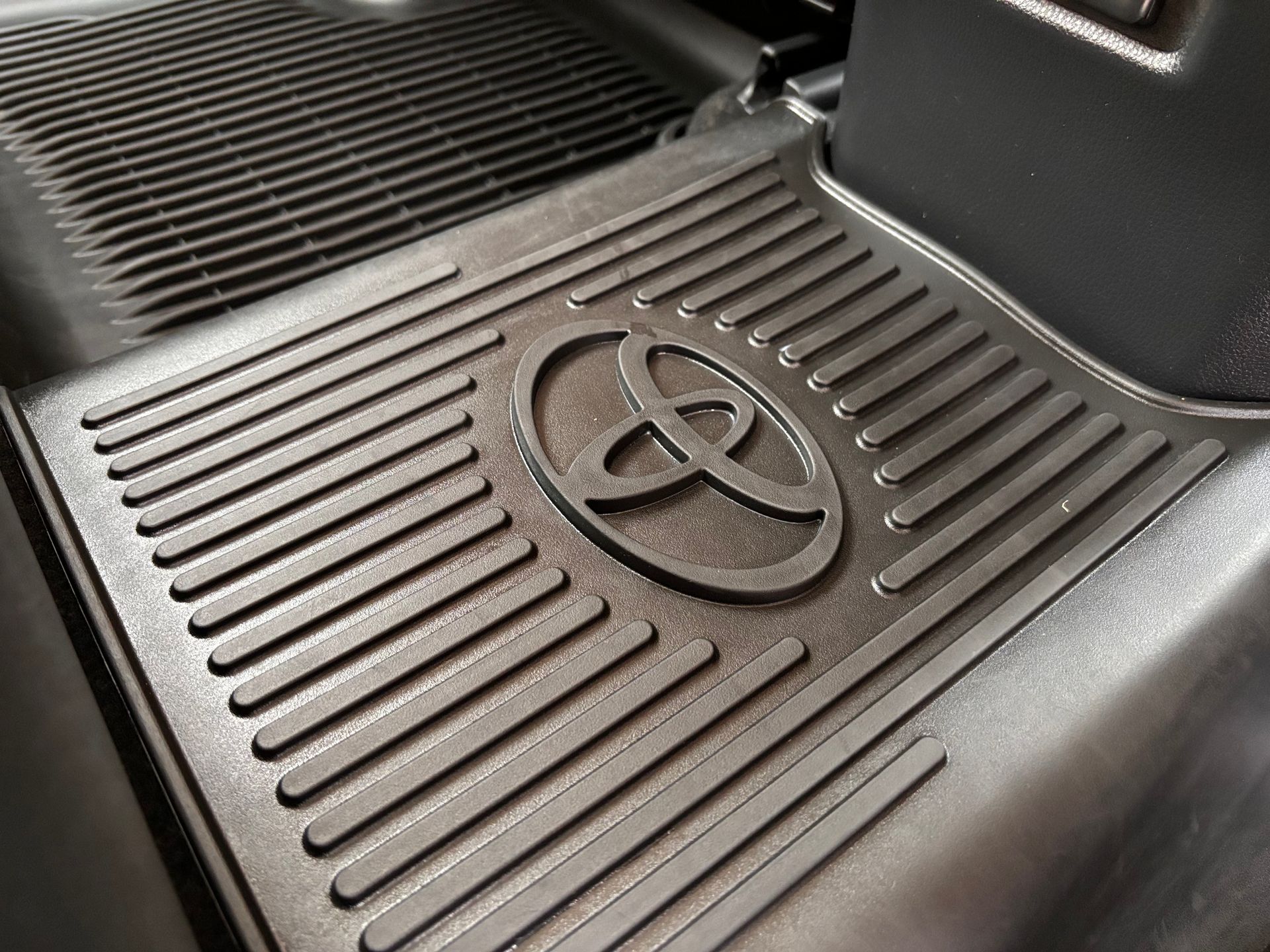 This floor mat from a Toyota RAV4 is now cleaned and conditioned.