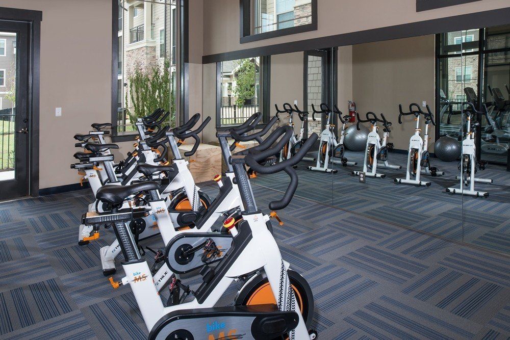 Fitness center at Silver Collection at Cosner's Corner in Fredericksburg, VA.