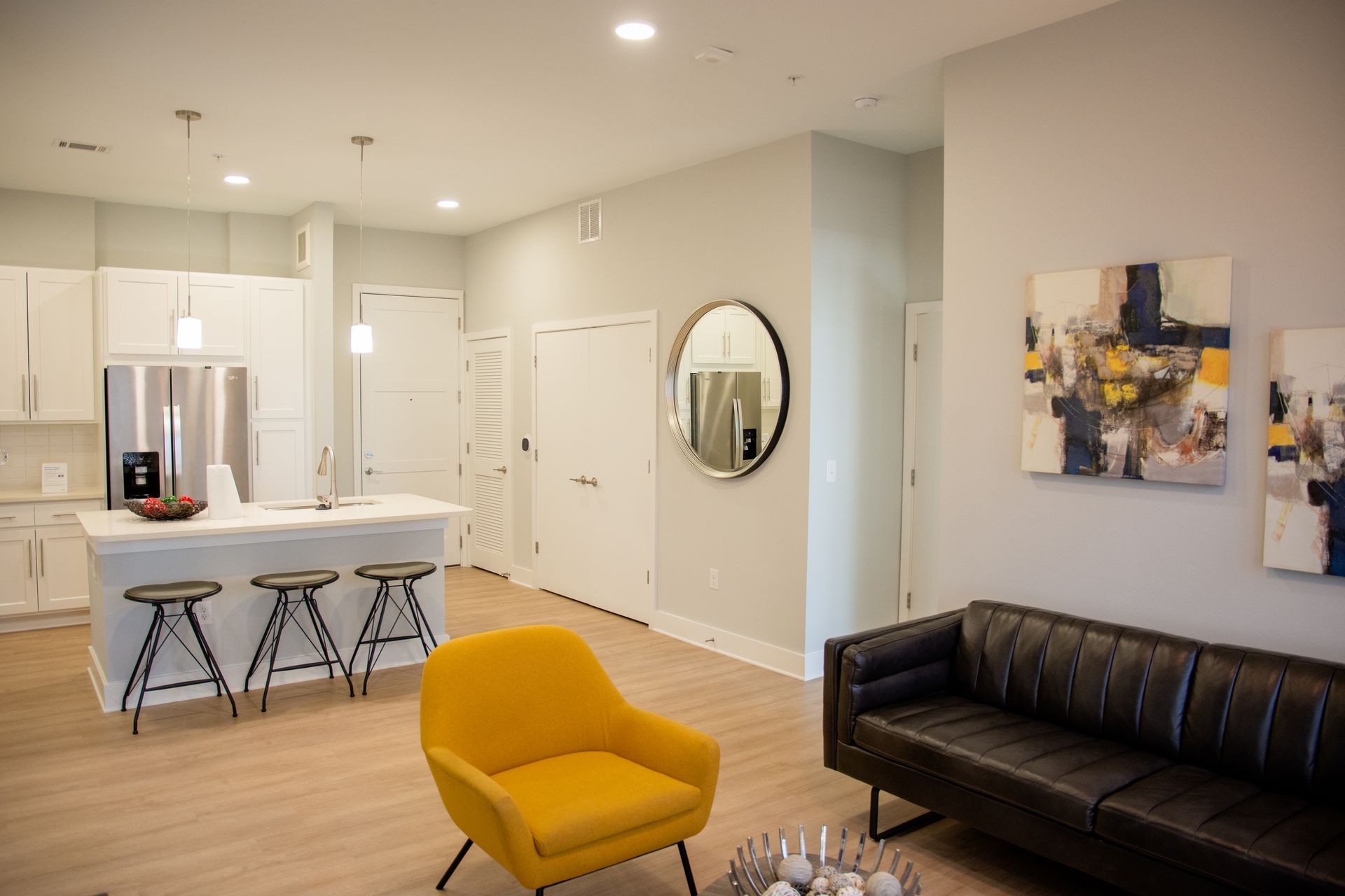 Living room at Silver Collection at Cosner's Corner in Fredericksburg, VA.