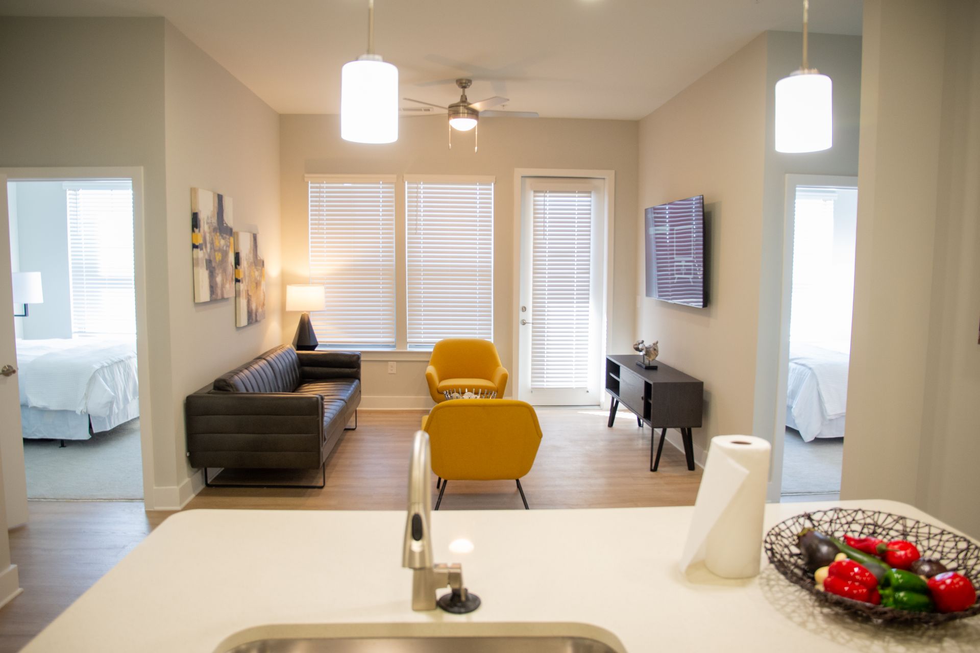 Living room at Silver Collection at Cosner's Corner in Fredericksburg, VA.