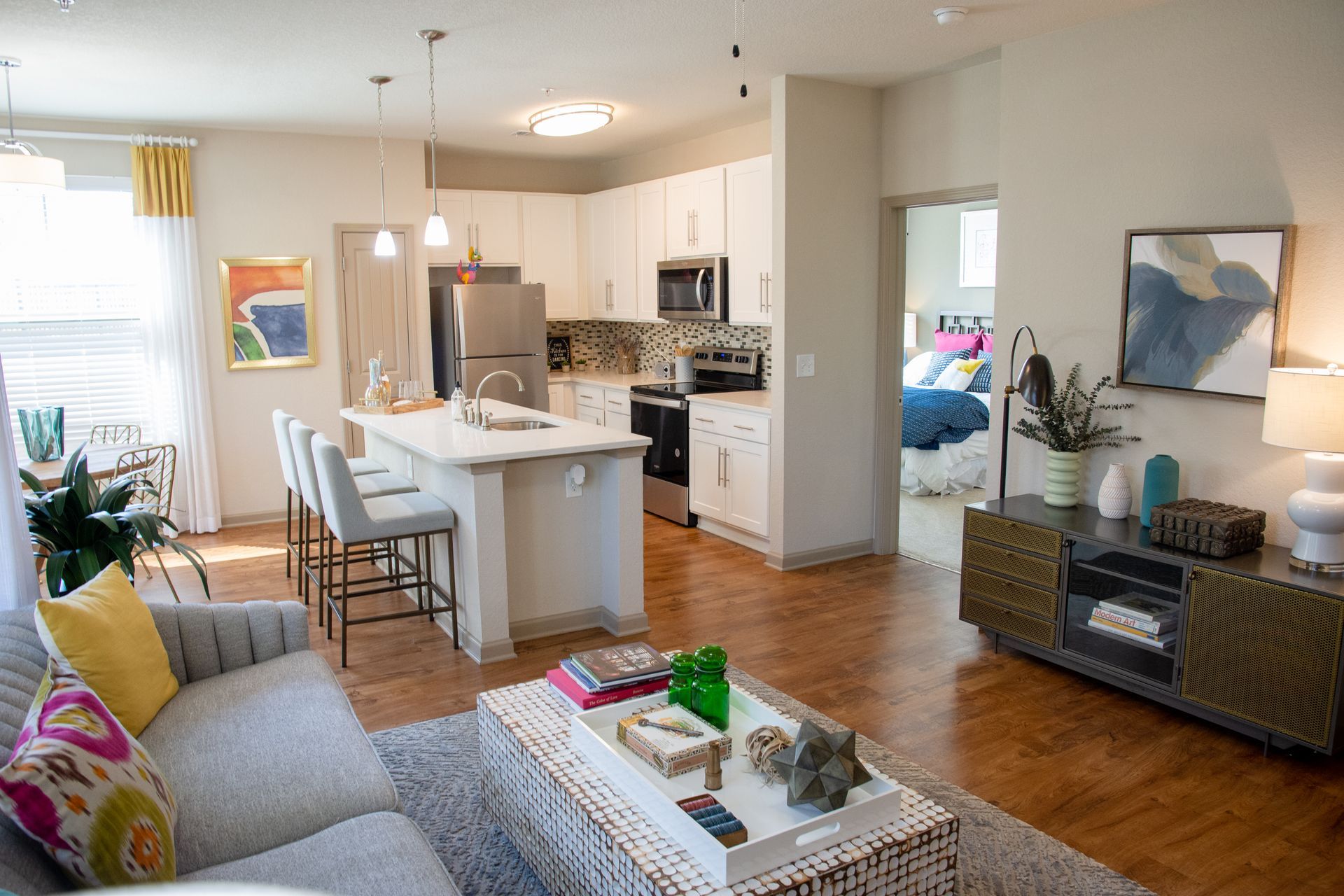 Living room at Silver Collection at Cosner's Corner in Fredericksburg, VA.