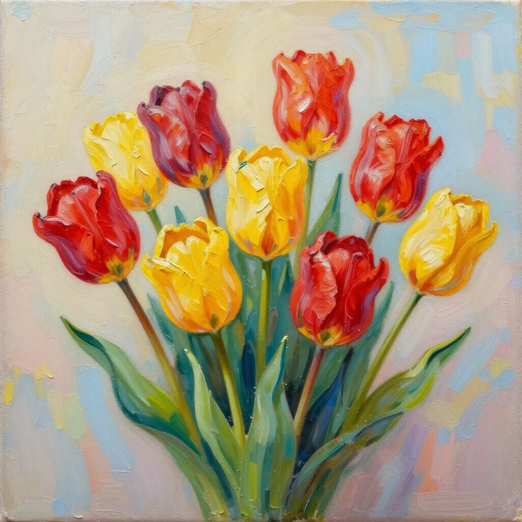 maak je eigen tulpenschilderij