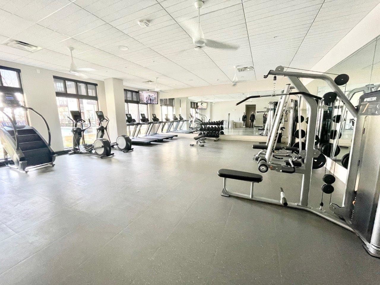 Gym at Valor at the Realm in Lewisville, TX.