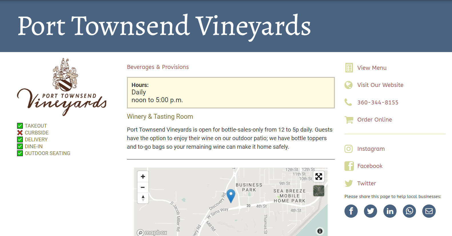 Click to view an example of a Restaurant Expanded Listing