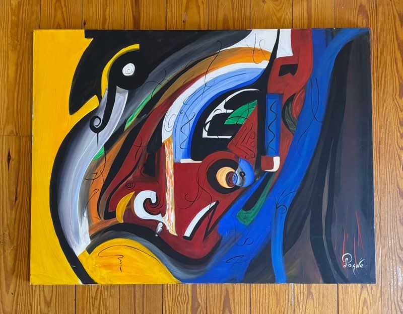 A painting on a wooden wall with the name rick on it