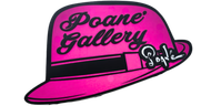 A pink hat with the words poane gallery on it