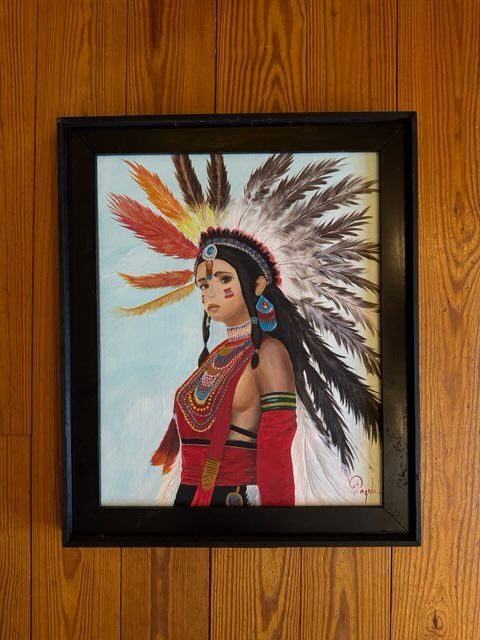 A photo of indian girl framed on acrylic