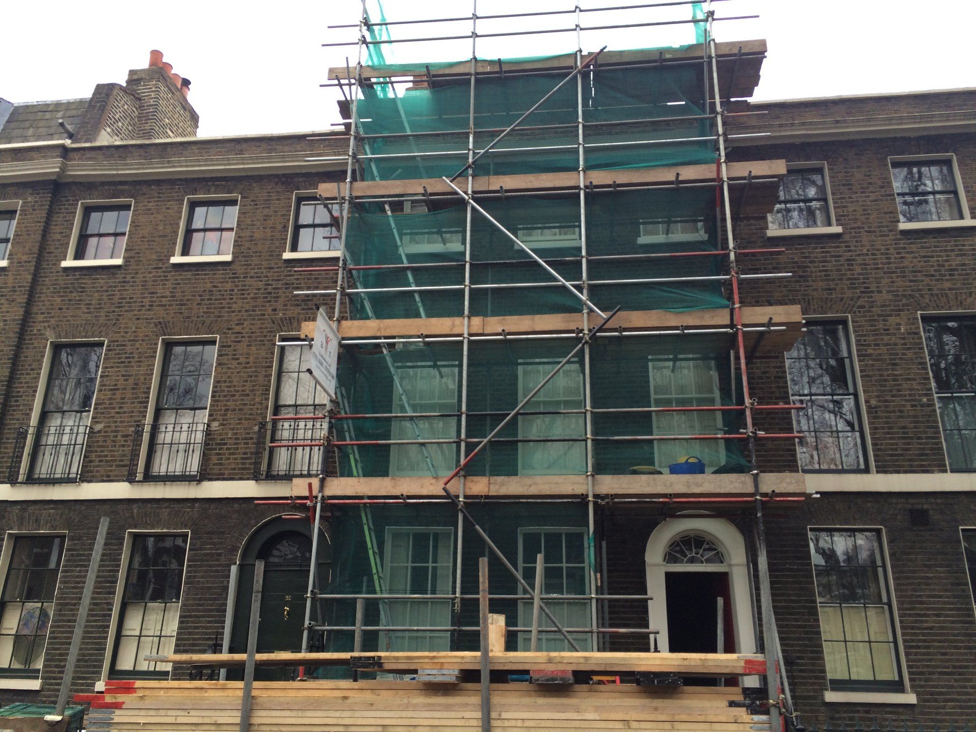 exterior works, scaffolding 
