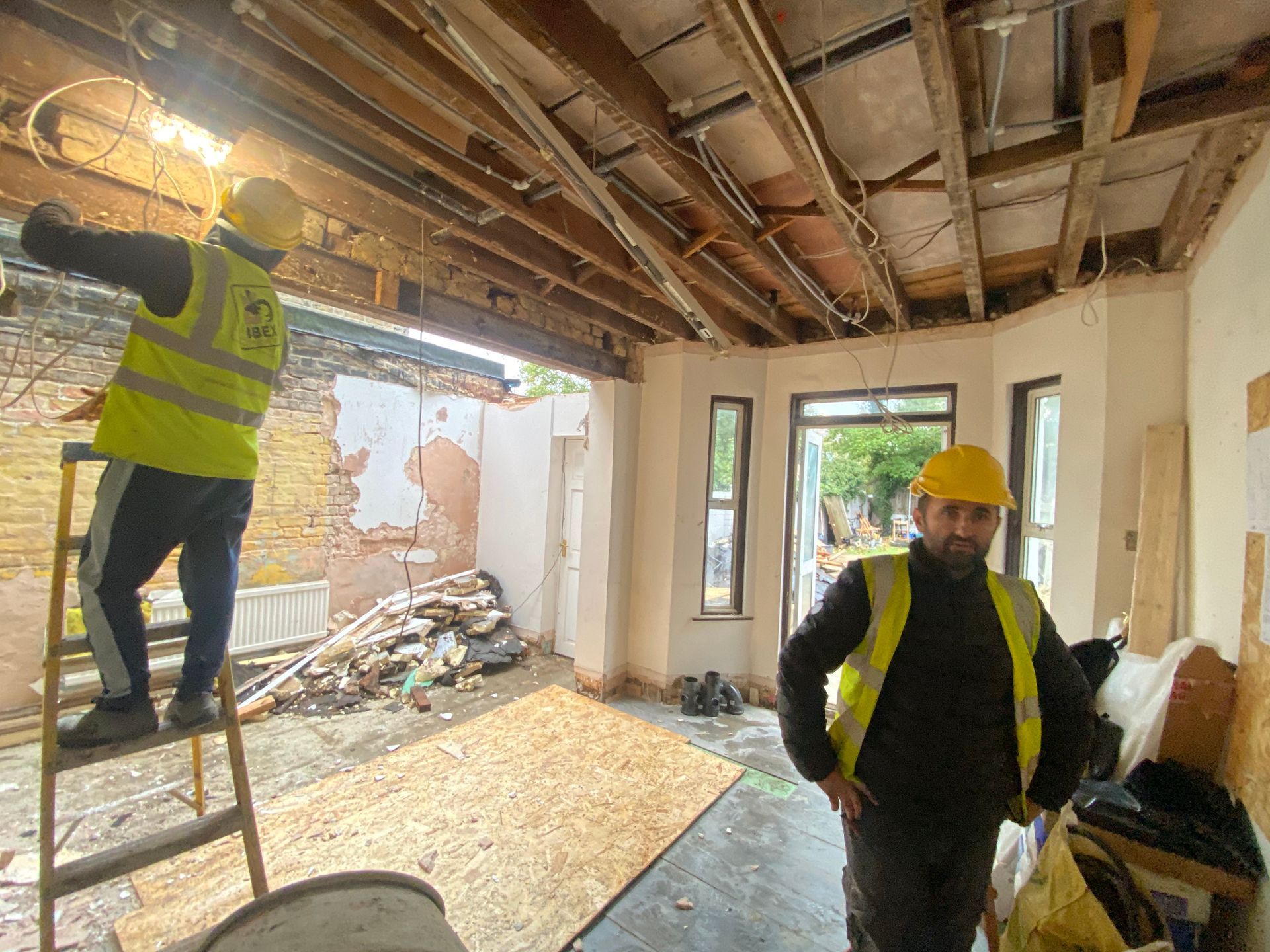 Internal renovation progress for a kitchen extension in E17 by the Ibex Builders team.