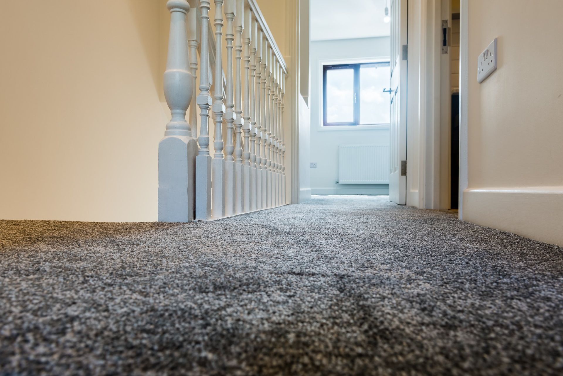 carpet, stairs, painting 