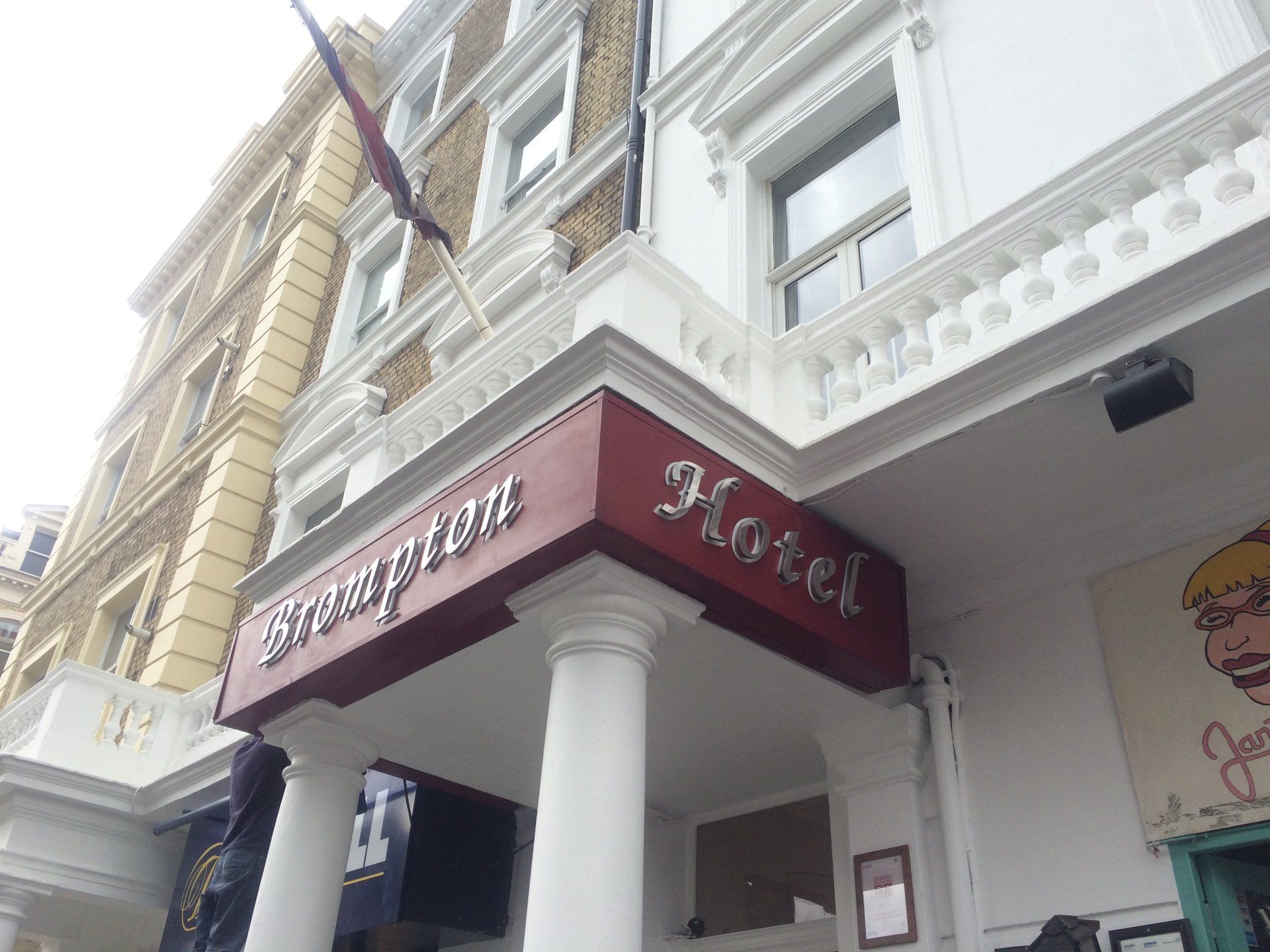 Exterior of Brompton Hotel in Kensington 