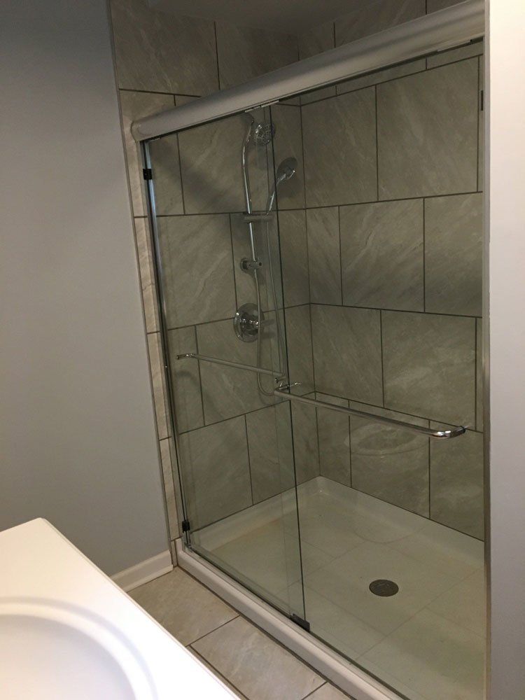 Side View of New Shower Door — Burlington, NC — Alamance Glass Inc.