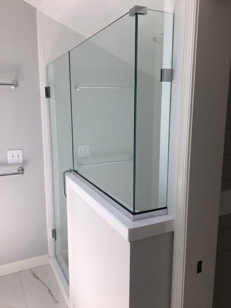 Side View of Shower Door — Burlington, NC — Alamance Glass Inc.