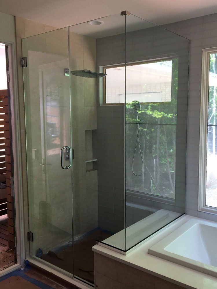 Ongoing Shower Area Construction — Burlington, NC — Alamance Glass Inc.