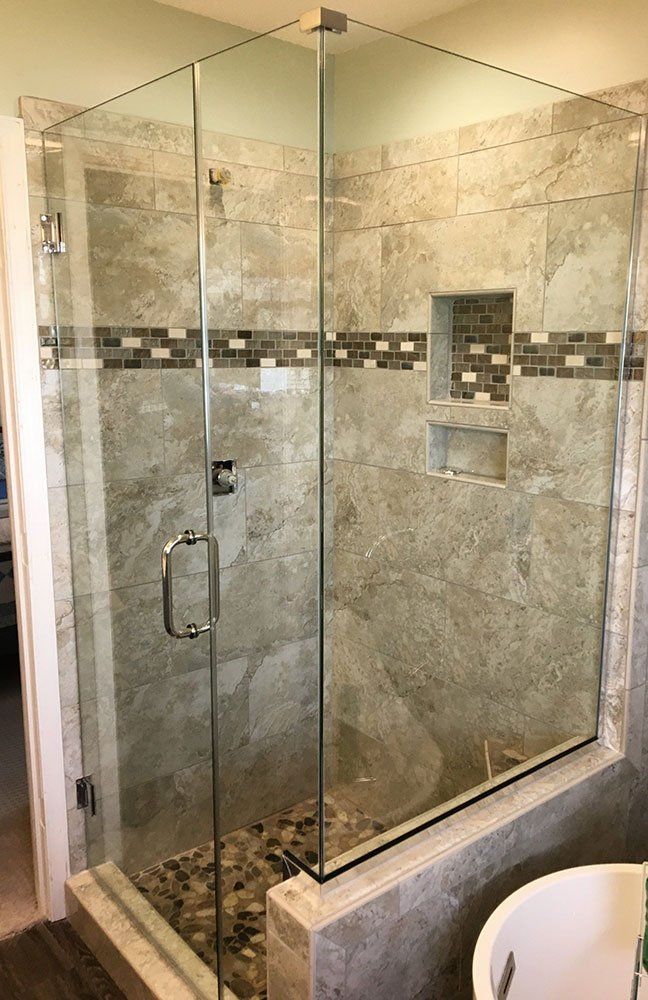 Side View of Shower Area — Burlington, NC — Alamance Glass Inc.